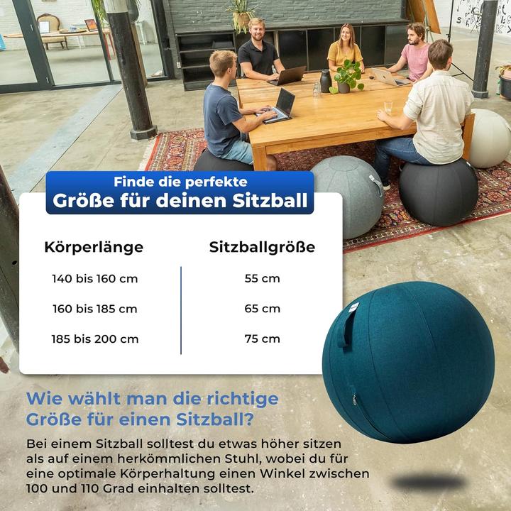 Immagine prodotto Backerz Ergonomischer Sitzball für Büro (65 cm) (65 cm)