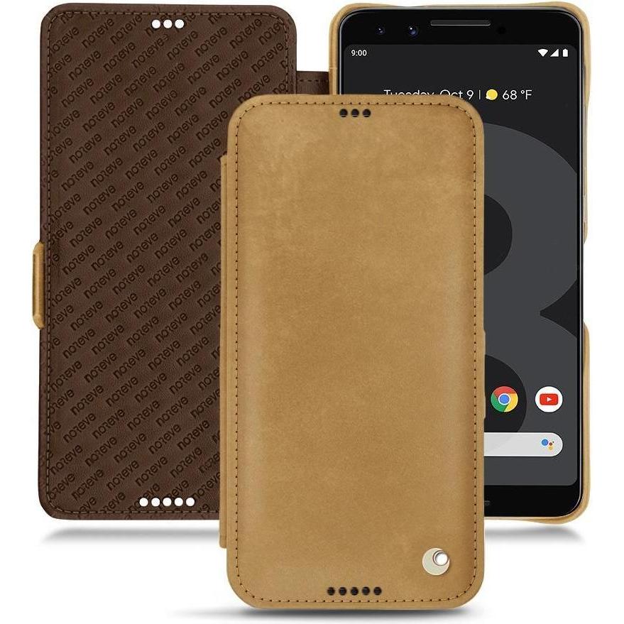 Noreve Lederschutzhülle horizontal (Google Pixel 3 XL), Smartphone Hülle, Braun