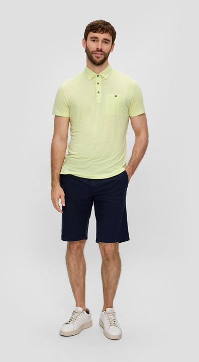 Produktbild S.Oliver Polo-Shirt Poloshirt aus Leinenmix mit Brusttasche (L)