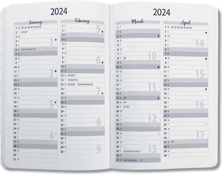 Nährwerte und Zutaten Jolie Taschenagenda (A6, Deutsch, Französisch, Italienisch, Englisch)