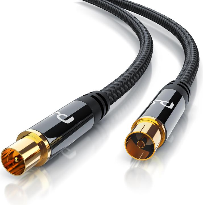 Actual product image Primewire HDTV antenna cable with braiding, premium coaxial cable 75 Ohm / 135 dB, TV cable, 4K HDTV, DVB-T (135 dB, Antenna cable)