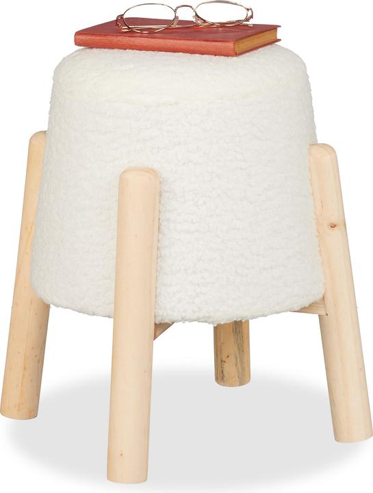 Actual product image Relaxdays Sitzhocker mit Teddyfell