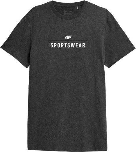 4F Dunkelgraues Melange-T-Shirt