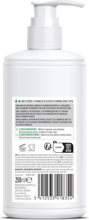 Actual product image Ecover Zero Handseife, 250 ml (Liquid soap, 250 ml)