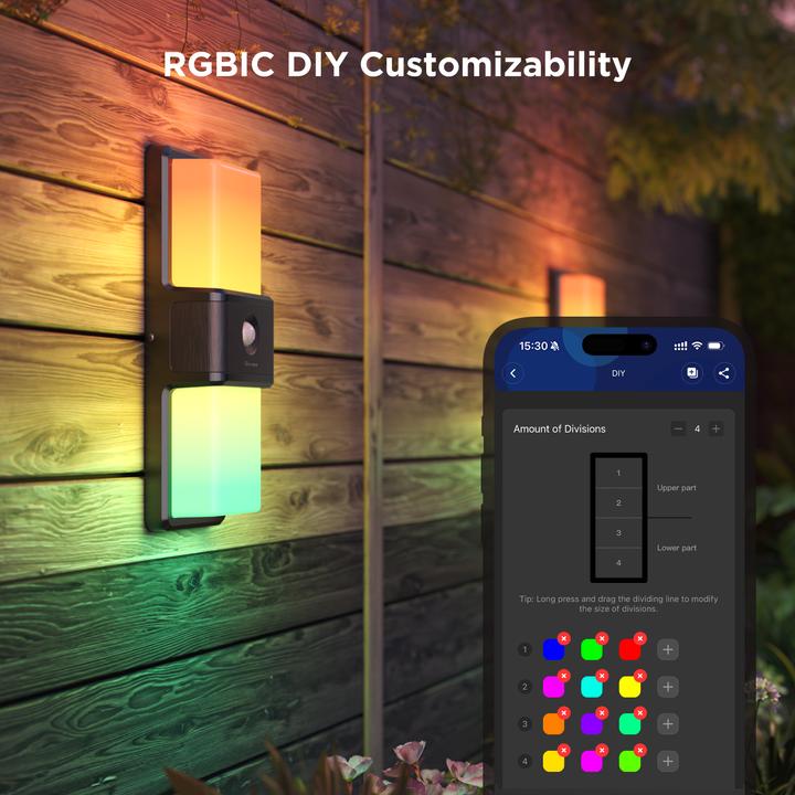 Actual product image Govee Smart Outdoor Wall light (1500 lm, IP65)