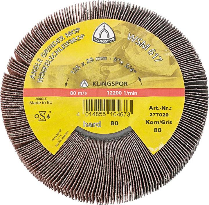 Actual product image Klingspor Angle grinder with flap disc WSM 617 120 brown dm125xW20mm M14 (120)