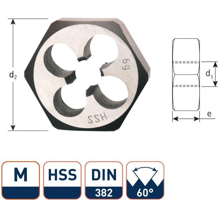 Rotec, Dadi + Rondelle, 370.1400 HSS Sechskantmuttern DIN 382 Metrisch M14x2,0