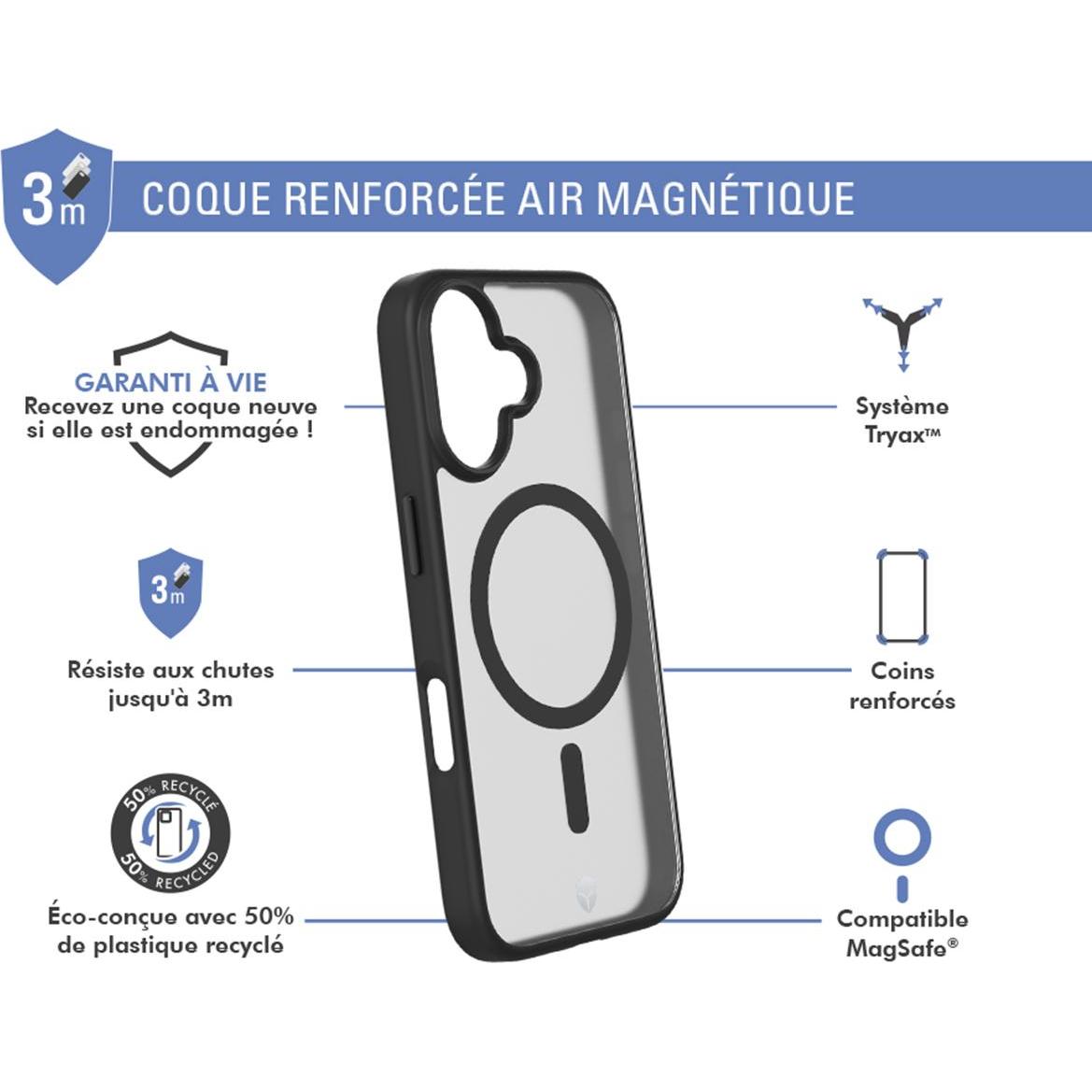 Thumbnail - Force Case Air Frost MagSafe Case (Apple iPhone 16), Smartphone Hülle, Schwarz
