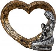 Produktbild IKO Herz-Skulptur mit Mutter & Kind h=17,5cm b=21cm