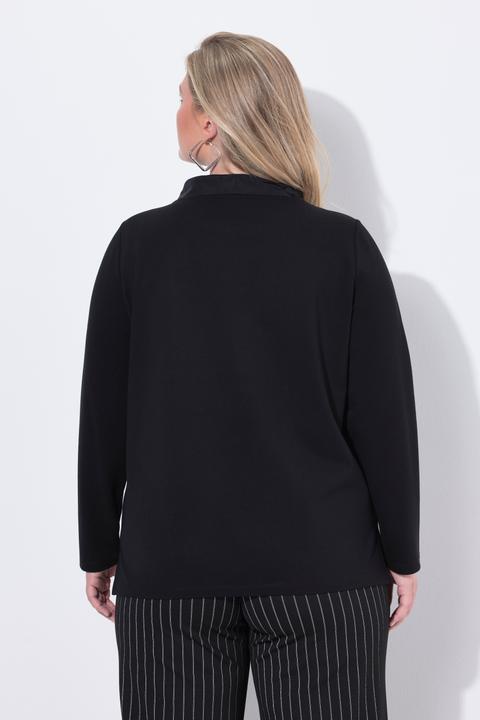 Actual product image Ulla Popken Mixed Material Ruffle Collar Sweatshirt (42, 44)
