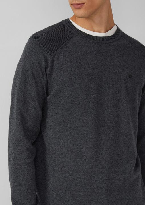 Produktbild s.Oliver Strickpullover Pullover aus Moulinéstrick mit Crew Neck und Raglanärmeln (M)