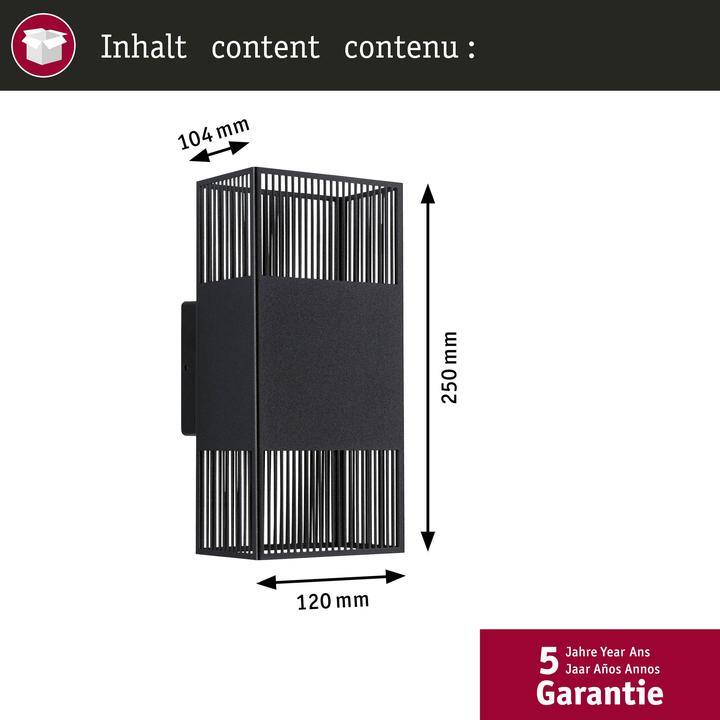 Produktbild Paulmann Wandleuchte Tharin (640 lm, IP44)