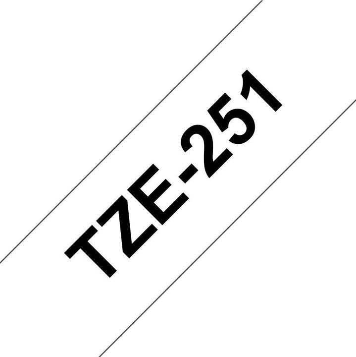Immagine prodotto Brother Nastro P-Touch nero su bianco (2.40 cm, Bianco)