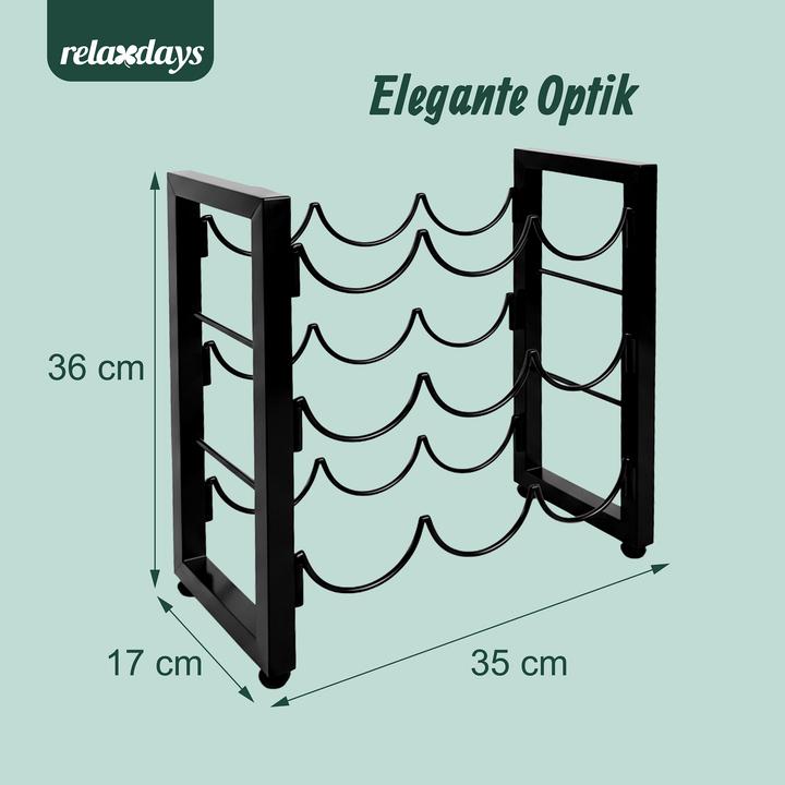 Actual product image Relaxdays winerack (9 bottles, 35 x 17 x 36 cm)