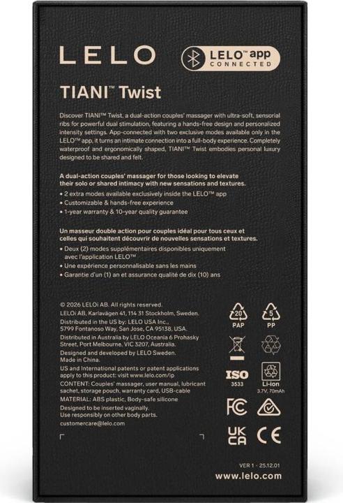 Productafbeelding LELO - Tiani Twist Couples Vibrator Foam
