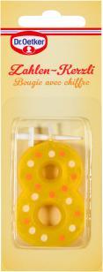 Produktbild Dr. Oetker Dr.Oetker Zahlenkerze 8 1 Stück, Detailfarbe: Dunkelgelb (1 x)