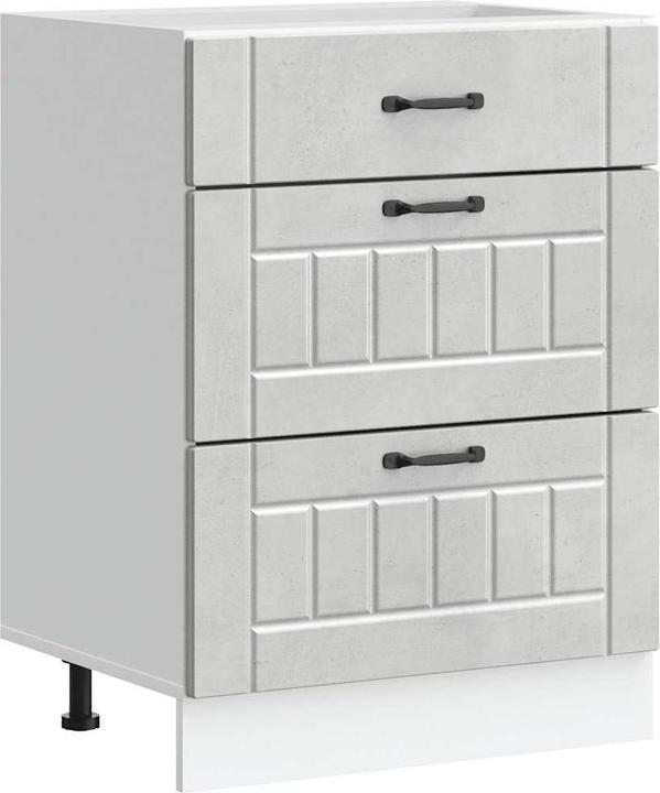 Produktbild vidaXL Küchen-Unterschrank Lucca Betongrau Holzwerkstoff Spülenunterschrank (60 x 46 x 81.5 cm)