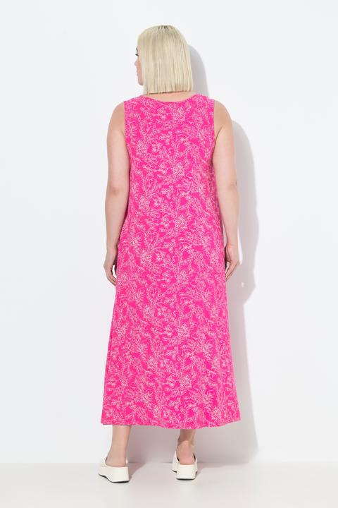 Produktbild Ulla Popken Maxikleid, gemustert, A-Linie, V-Ausschnitt, ärmellos (46, 48)