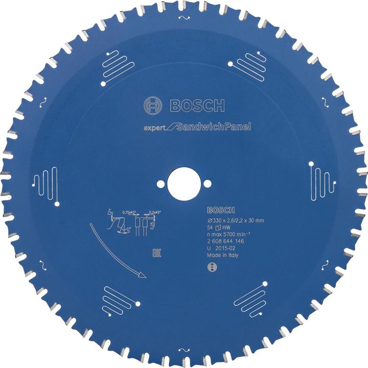 Produktbild Bosch Professional Zubehör Kreissägeblatt Expert for Sandwich Panel, 330 x 30 x 2,6 mm, 54