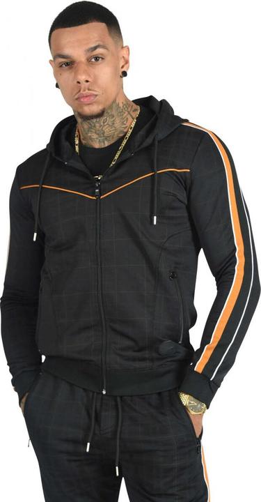 Produktbild Project X Paris Kapuzenjacke mit Karomuster und zweifarbigen Streifen (L)