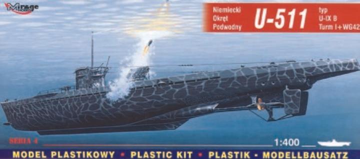 Produktbild Mirage Hobby Deutsches U-Boot U 511 Typ IX B Turm I und WG42