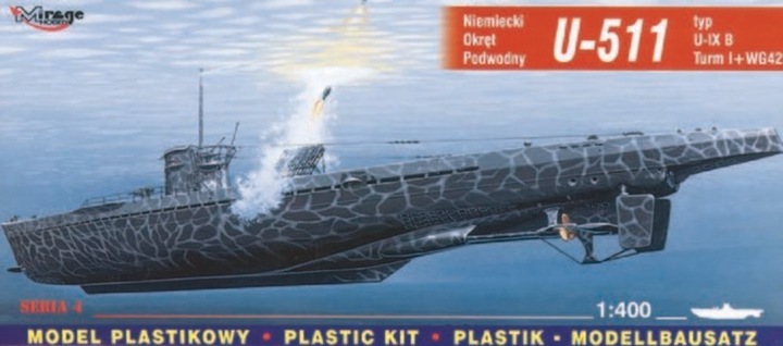 Produktbild Mirage Hobby Deutsches U-Boot U 511 Typ IX B Turm I und WG42