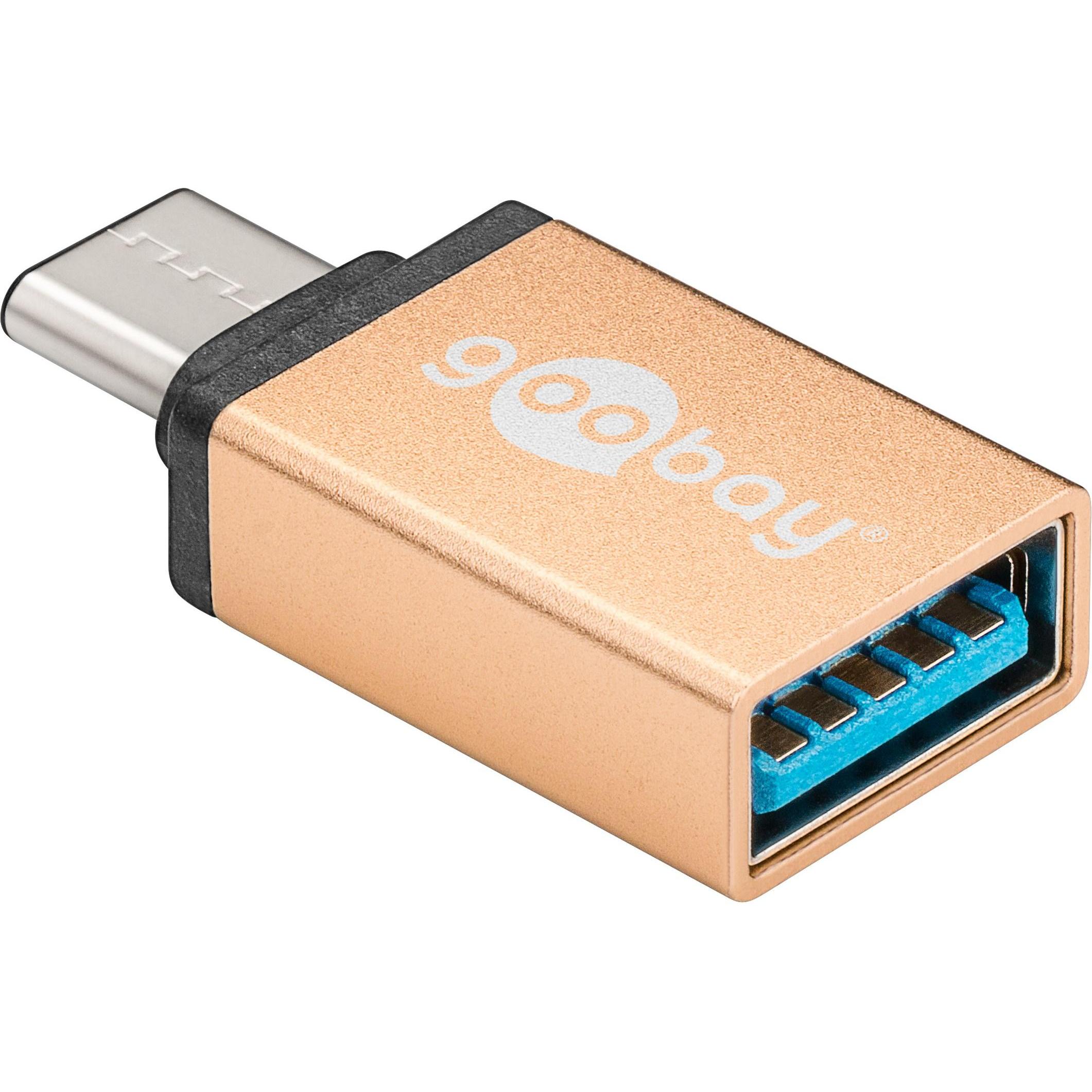 Goobay Adattatore USB A - USB C (USB-A), Adattatore dati + video, Oro