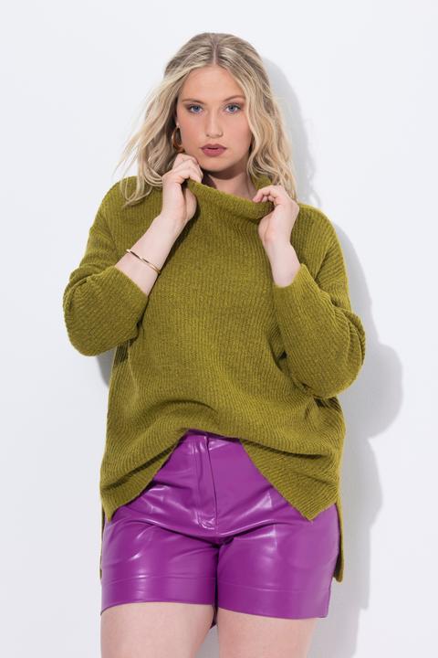 Immagine prodotto Ulla Popken Maglione dolcevita dal taglio oversize in maglia a costine con maniche lunghe (50, 52)
