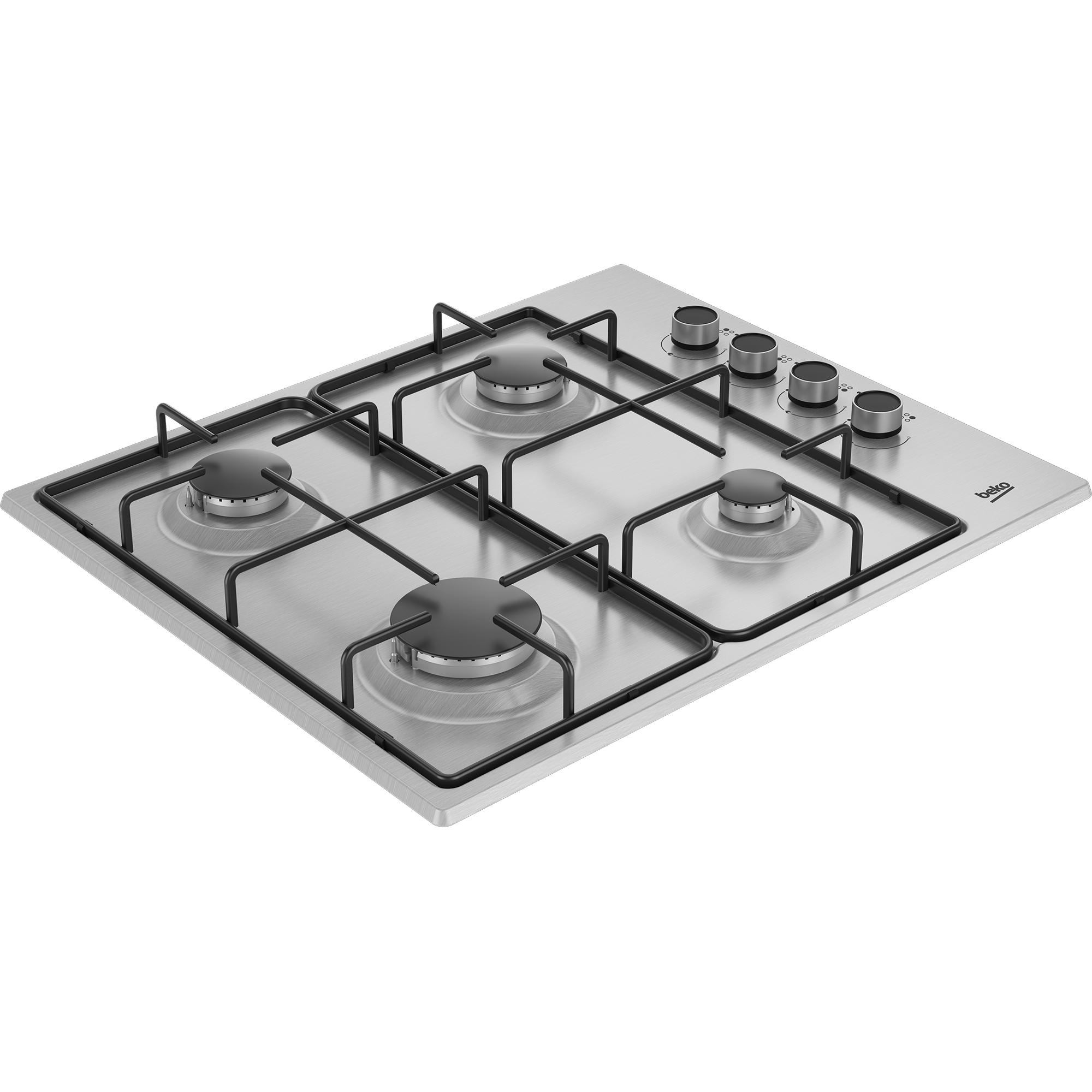 Thumbnail - Beko HIBG64120SX Kochfeld Edelstahl Integriert Gaskochfeld 4 Zone(n), Kochfeld, Silber