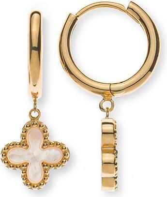 Image du produit Natsumi Schmuck Créoles en or jaune 18K/750 avec croix en nacre (750/18 K Or jaune)