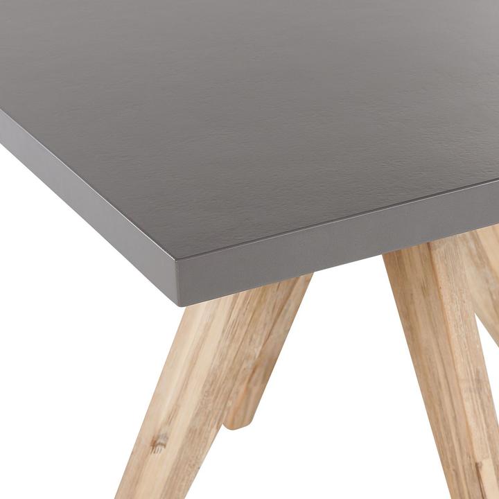 Produktbild Beliani Gartenmöbel Set Faserzement grau 90 x 90 cm 4-Sitzer Stühle beige OLBIA (90 cm)