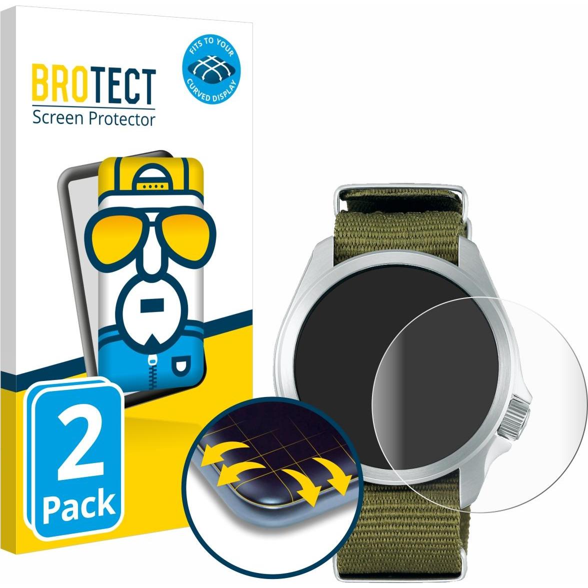 BROTECT Fullscreen Schutzfolie Displayschutz Folie Klar Transparent, Smartwatch Schutzfolie, Transparent