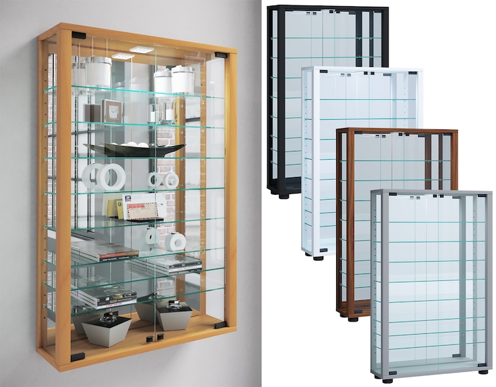 Immagine prodotto VCM Collezione Vetrina a muro Legno Vetro Vitrosa Mini Specchio (59 x 18 x 91 cm)