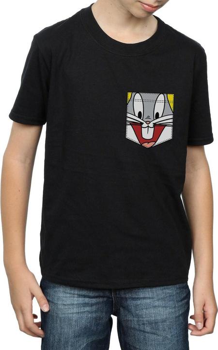 Immagine prodotto Looney Tunes Bugs Bunny Face Faux Pocket Maglietta Ragazzi (152, 158)