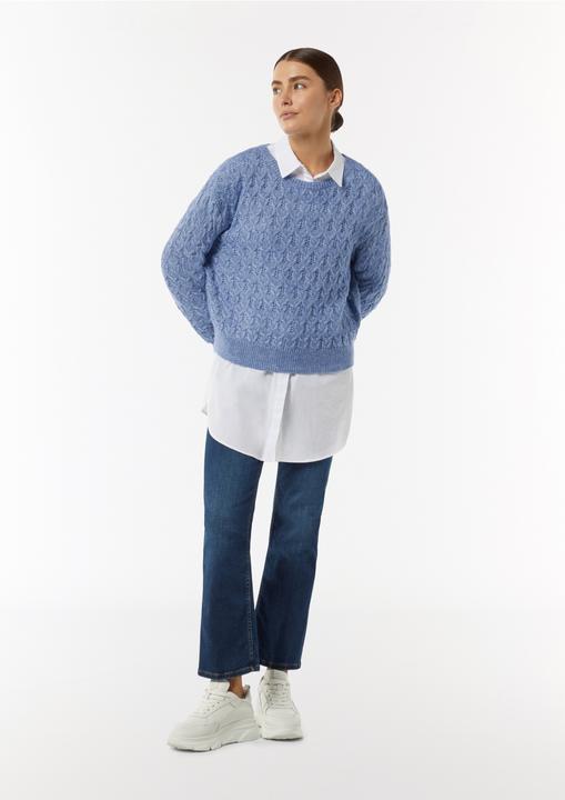 Produktbild Comma Strickpullover Zopfstrickpullover aus Wollmix (L)