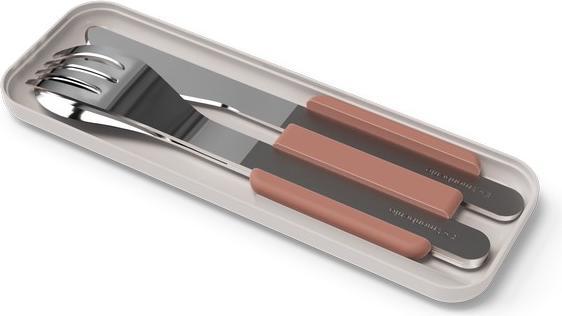 Productafbeelding Monbento MB Slim Box - Pink Moka - Trio Mes - Bestek om mee te nemen voor lunchbox MB Original en MB Sq