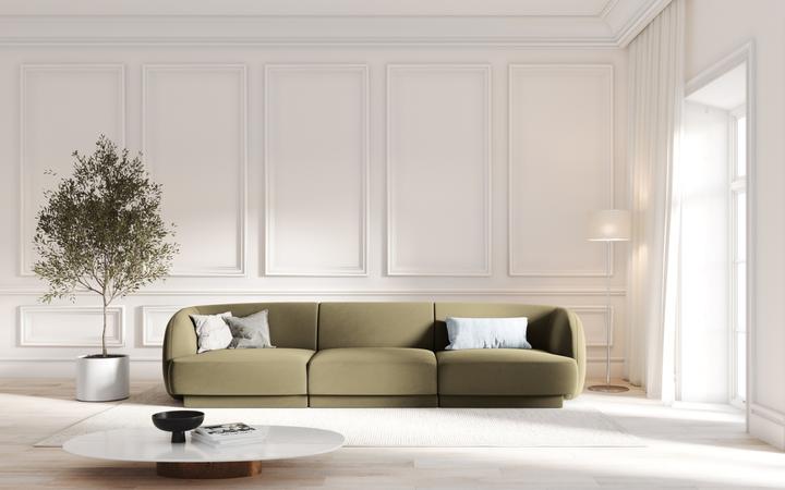 Actual product image Micadoni Velvet Sofa, "Miley", 3 Seats, 255x90x70Made in Europe (3-seater)