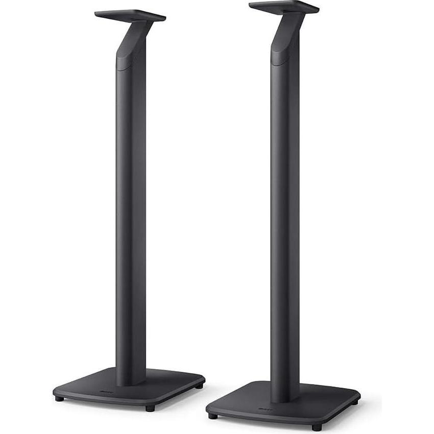 KEF Supporto da pavimento S1 grigio per LSX e LSX II (1 coppia, Cavalletto, Regolabile in altezza), Stativo + Montaggio a muro per altoparlanti, Grigi