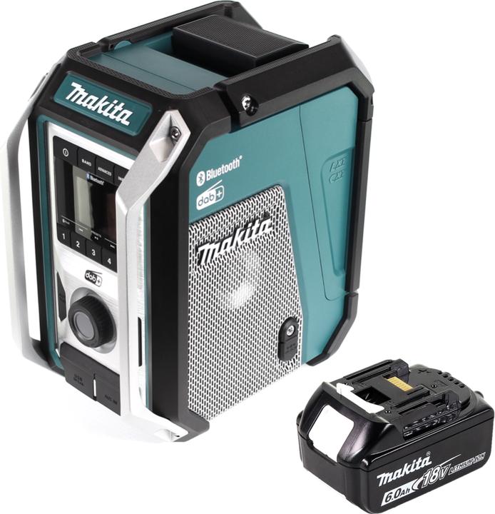 Image du produit Makita DMR 115 G1 Radio de chantier sans fil 12V - 18V Bluetooth DAB+ IP65- + 1x batterie 6,0 Ah, sans