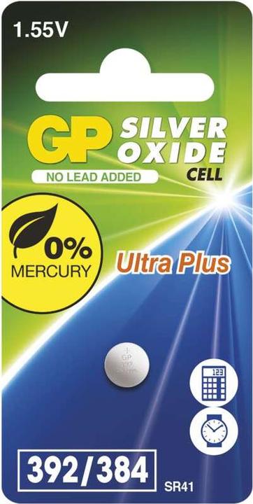 Actual product image GP Batteries Silver Oxide Cell 392 Disposable Battery SR41 Siler-Oxide (S) (1 pcs., LR41, 42 mAh)