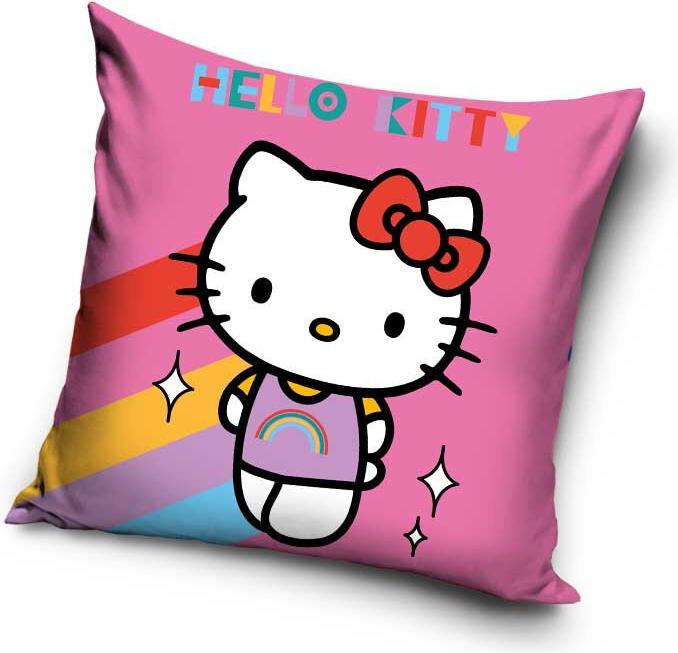 Procos Hello Kitty Regenbogen Kissenbezug 40x40 cm Velour (40 x 40 cm)