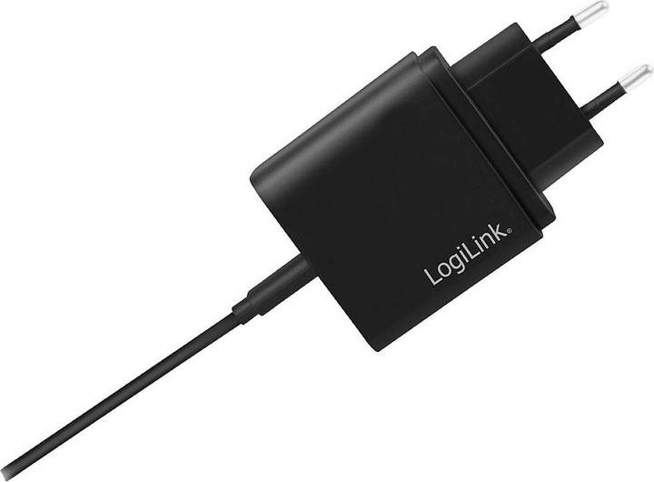 Actual product image LogiLink USB charger 1x USB black 1-port USB socket adapter, 13.5W (18 W)