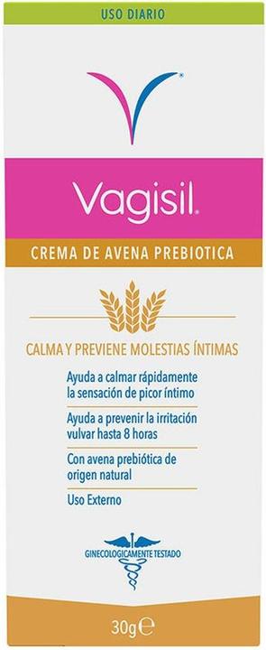 Productafbeelding Vagisil Hydraterende en verzachtende intieme crème met natuurlijk prebiotisch haver 30g (Intieme crème)