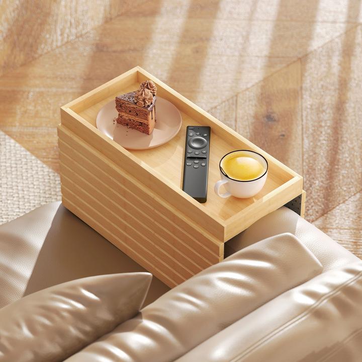 Produktbild Homcom Sofatablett Armlehne Bambus Naturholz