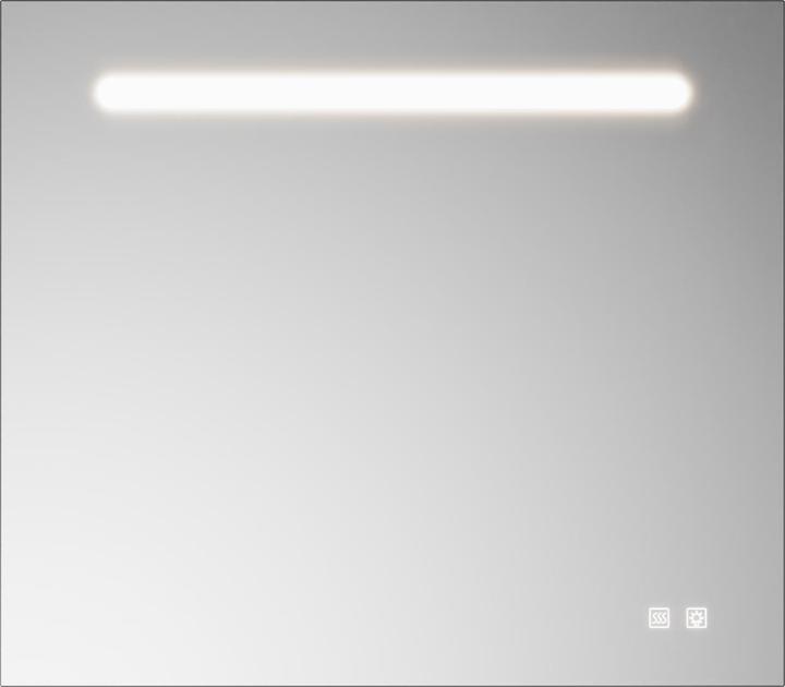 Actual product image burgbad Eqio miroir lumineux avec éclairage LED, 1 interrupteur à capteur, support pour téléphone portable (80 x 70 cm)