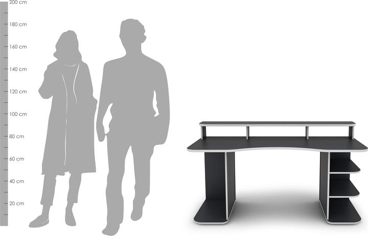 Produktbild Homexperts FLYNN Schreibtisch Breite 160 cm, anthrazit mit roter Kante