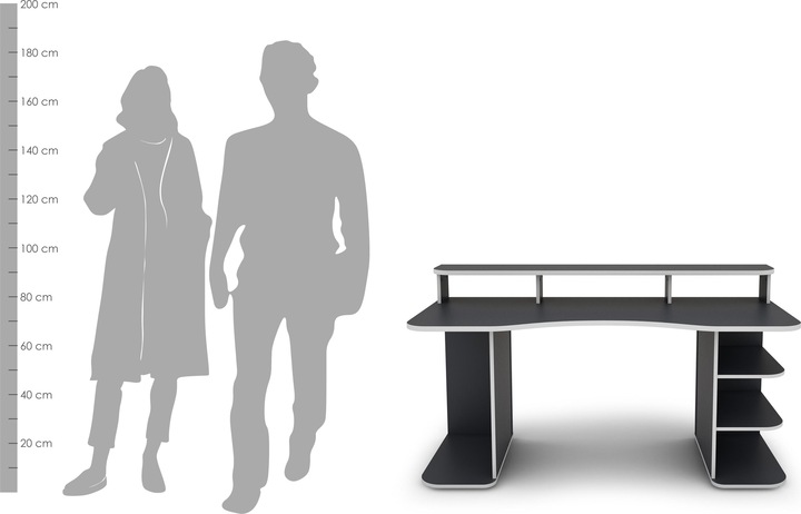 Produktbild Homexperts FLYNN Schreibtisch Breite 160 cm, anthrazit mit roter Kante