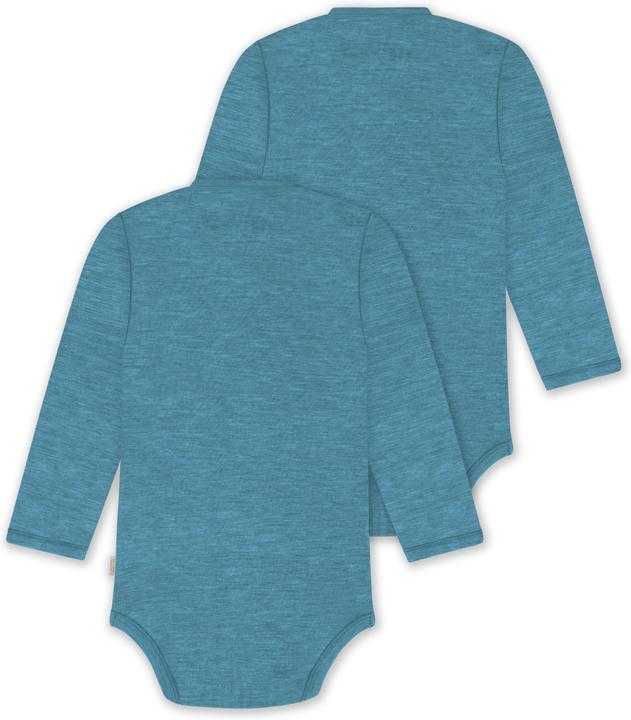 Produktbild Normani 2er Pack Baby-Body Basic Merino Wickelbody Langarm mit Knopf - 9347 (86)