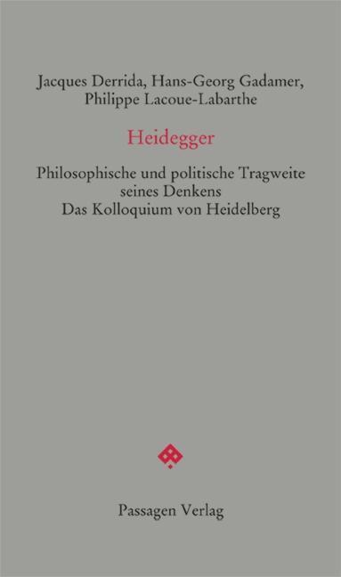 Produktbild Heidegger (Deutsch, Hans-Georg Gadamer, Jacques Derrida, 2016)