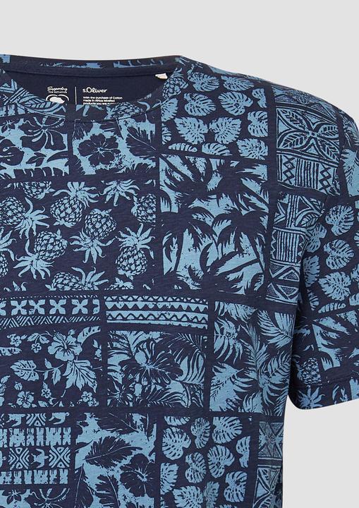 Produktbild S.Oliver T-Shirt Baumwoll-T-Shirt mit All-over-Print (XXL)